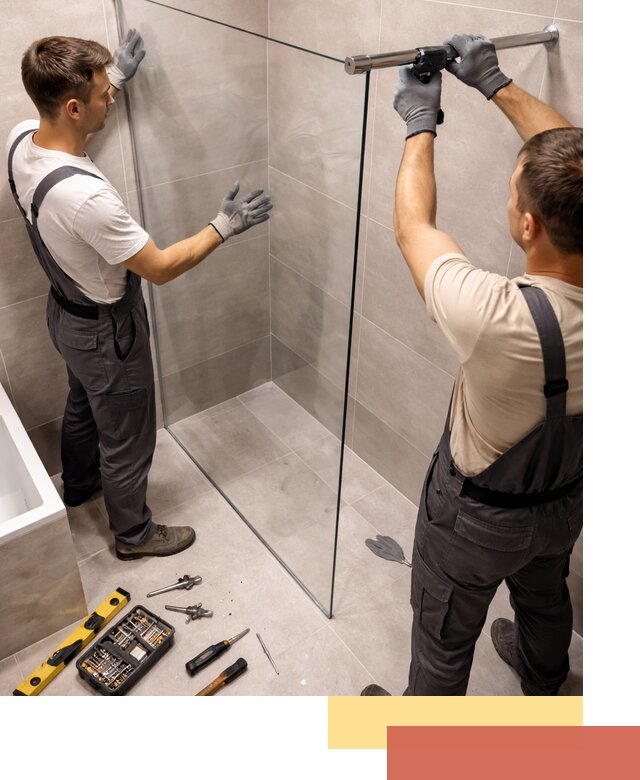 Стеклянные перегородки для душа в Тамбове — изготовление и монтаж