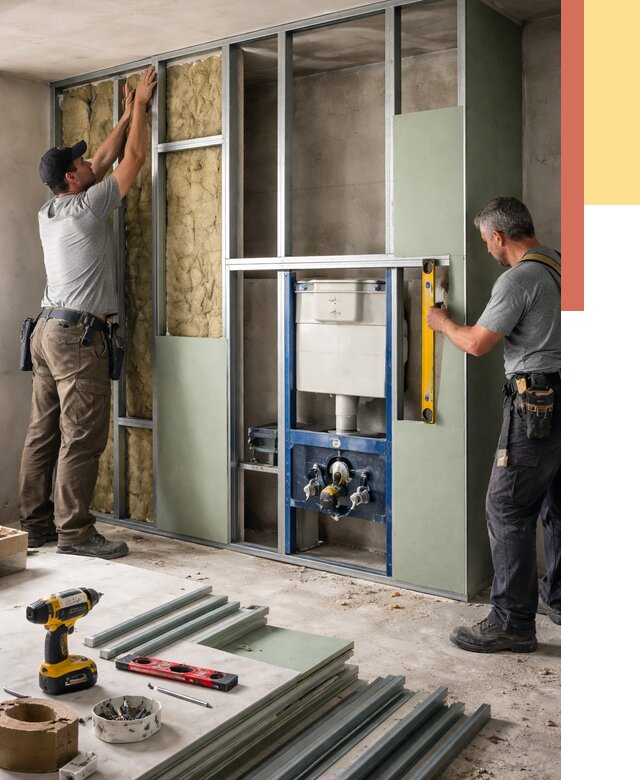 Установка сантехнических перегородок в Тамбове от 8631 руб. | ОТДЕЛОЧНИК-Тмб