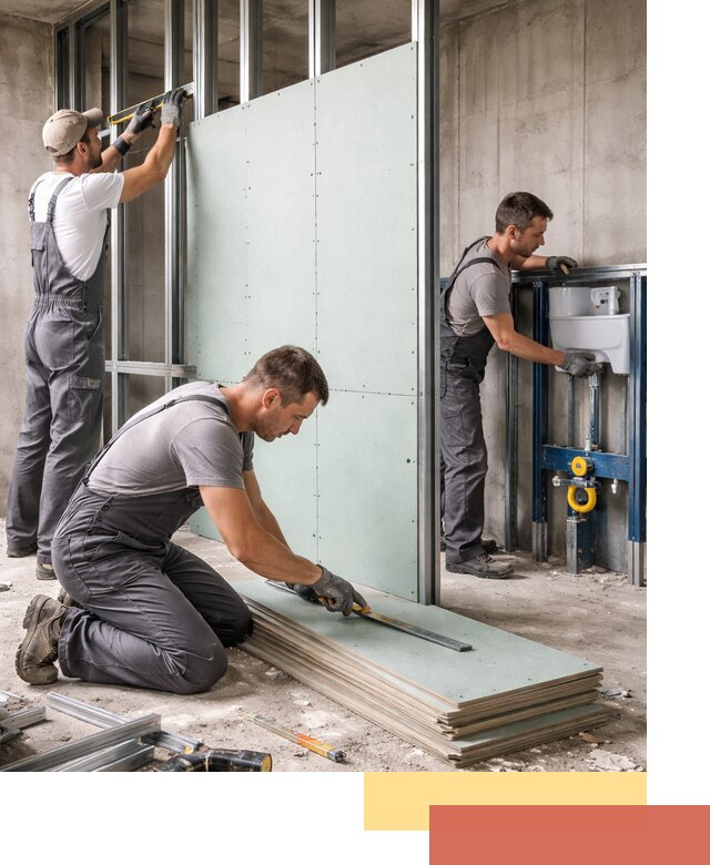 Монтаж и ремонт сантехнических перегородок в Тамбове