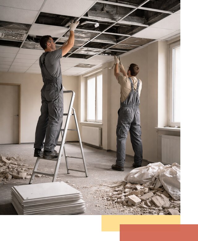 Демонтаж потолков Армстронг профессионально в Тамбове