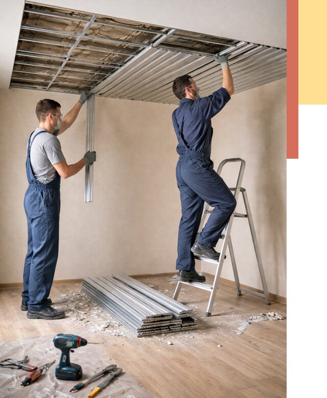 Демонтаж реечного потолка в Тамбове от 4569 руб. быстро и недорого | ОТДЕЛОЧНИК-Тмб