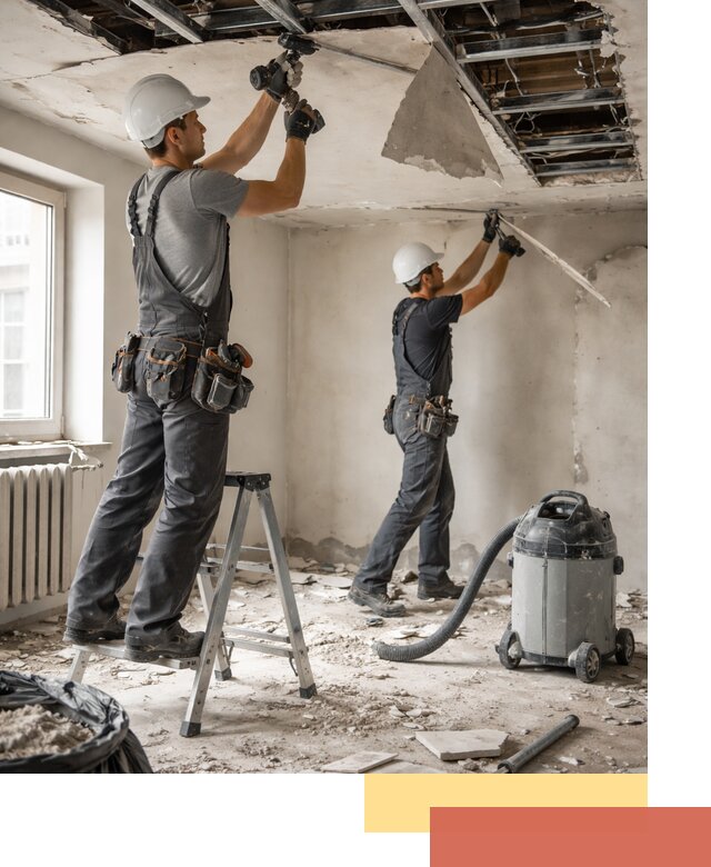 Демонтаж гипсокартонного потолка в Тамбове быстро и аккуратно