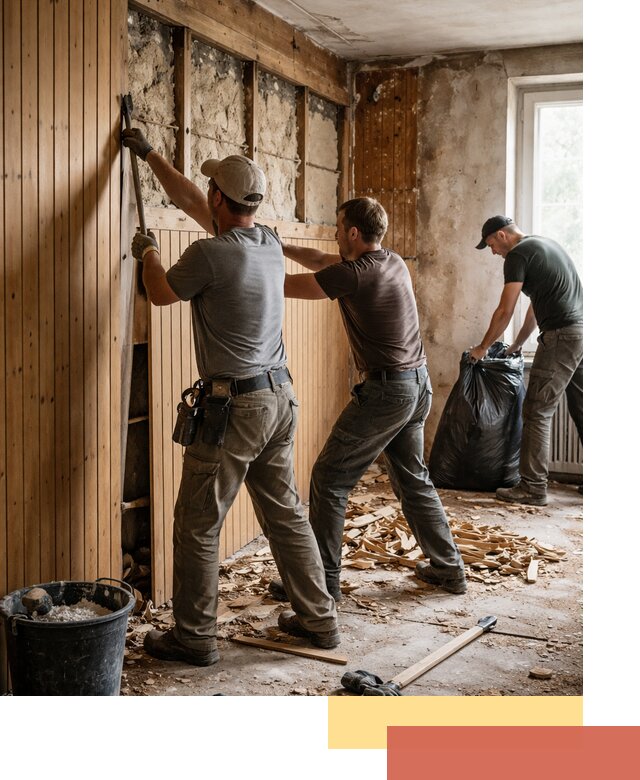 Демонтаж вагонки и вывоз материалов в Тамбове