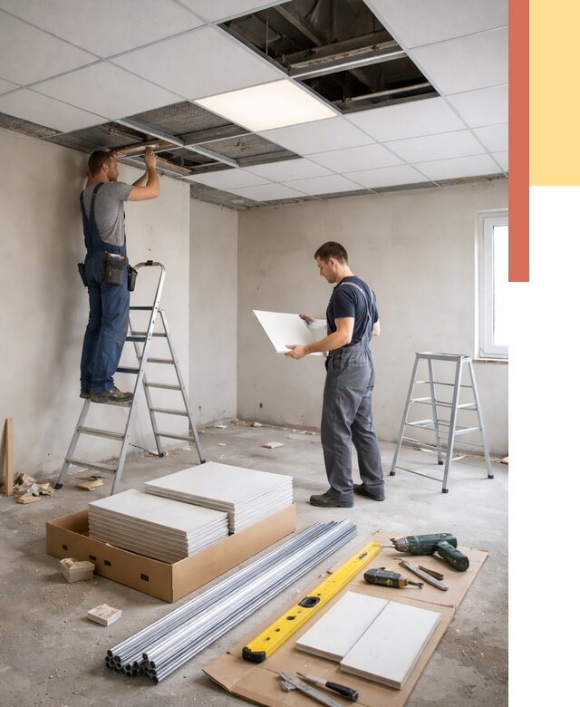 Монтаж потолка армстронг в Тамбове от 4569 руб/м2 — быстрая установка под ключ | ОТДЕЛОЧНИК-Тмб