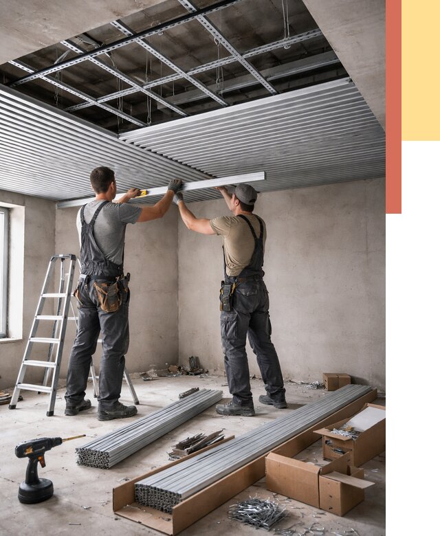 Монтаж реечного потолка в Тамбове от 4569 руб. под ключ | ОТДЕЛОЧНИК-Тмб