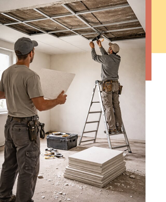 Замена плит подвесного потолка в Тамбове от 1777 руб. быстро и недорого | ОТДЕЛОЧНИК-Тмб