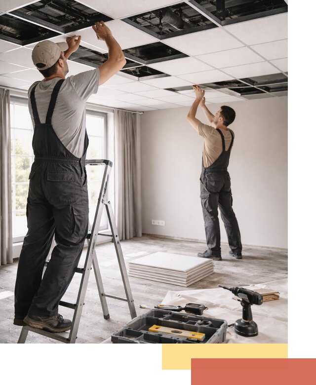 Замена плит подвесного потолка в Тамбове быстро и качественно