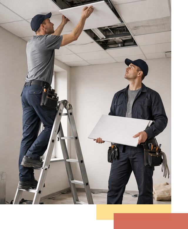 Обслуживание подвесного потолка в Тамбове — ремонт и чистка