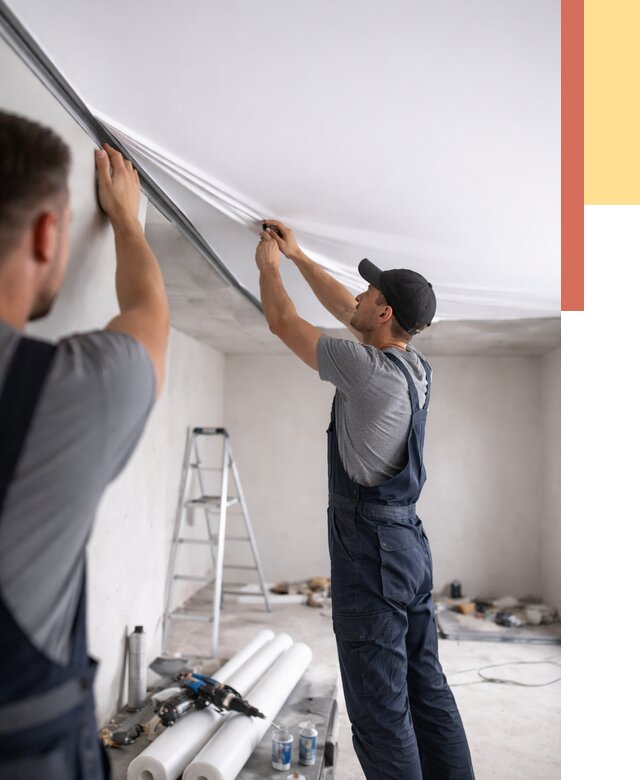 Монтаж матового натяжного потолка в Тамбове от 4569 руб./м² — быстро и недорого | ОТДЕЛОЧНИК-Тмб