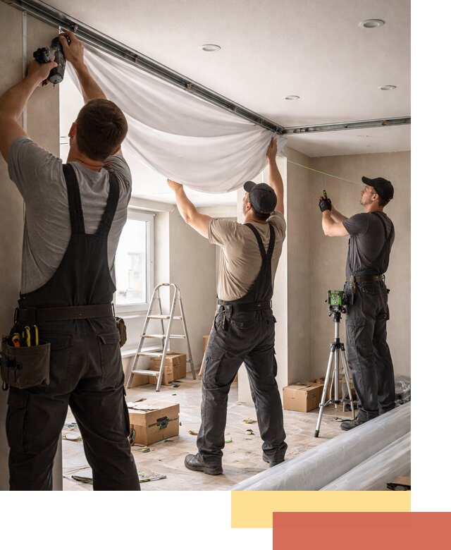 Монтаж парящего натяжного потолка под ключ в Тамбове