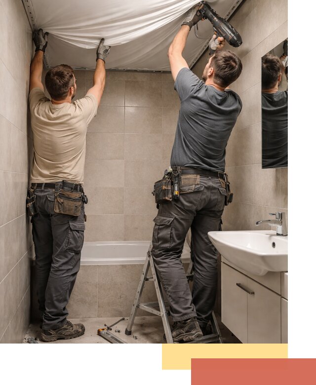 Монтаж натяжного потолка в ванной в Тамбове быстро и качественно