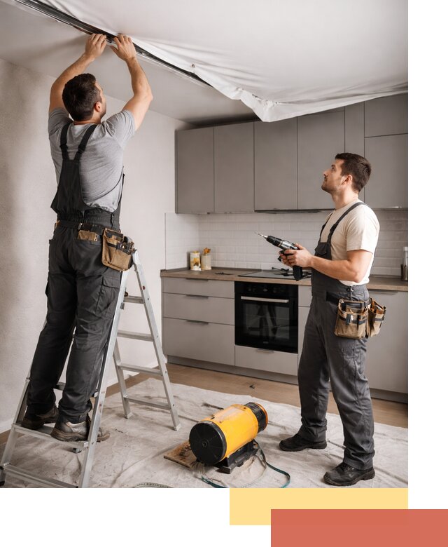 Монтаж натяжного потолка на кухне в Тамбове