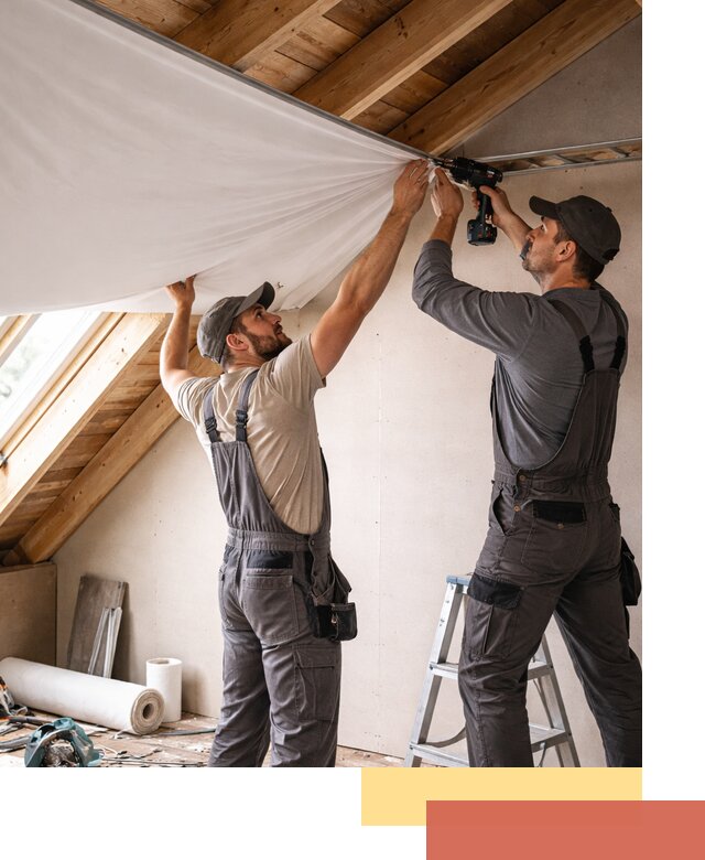 Монтаж натяжного потолка в мансарде в Тамбове