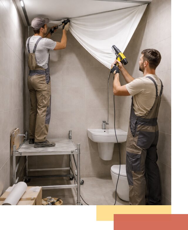 Монтаж натяжного потолка в санузле в Тамбове