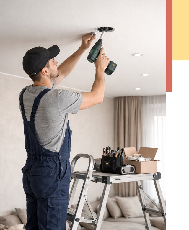 Установка и монтаж точечных светильников в натяжной потолок в Тамбове от 1828 руб. | ОТДЕЛОЧНИК-Тмб