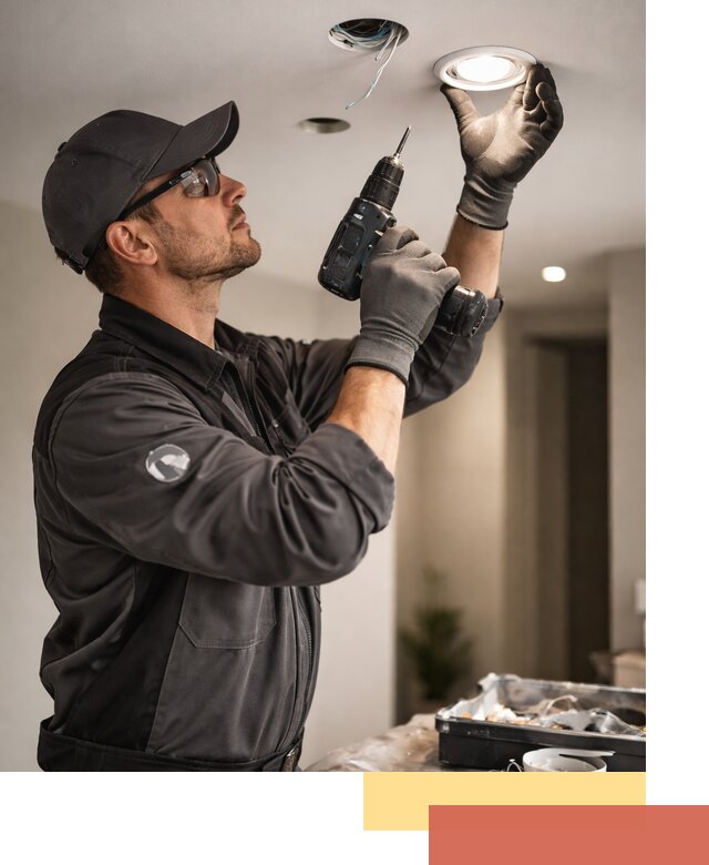 Установка точечных светильников в натяжной потолок в Тамбове