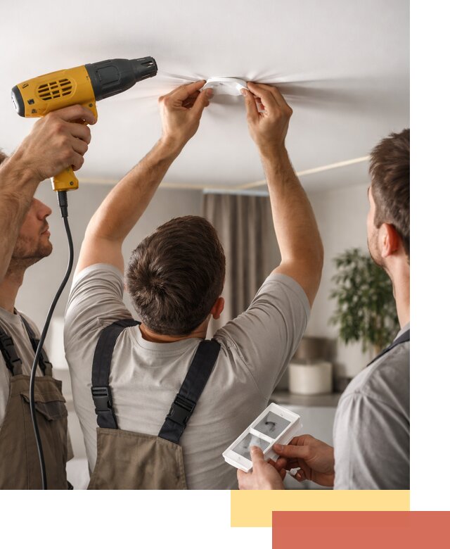 Ремонт прокола полотна натяжного потолка в Тамбове