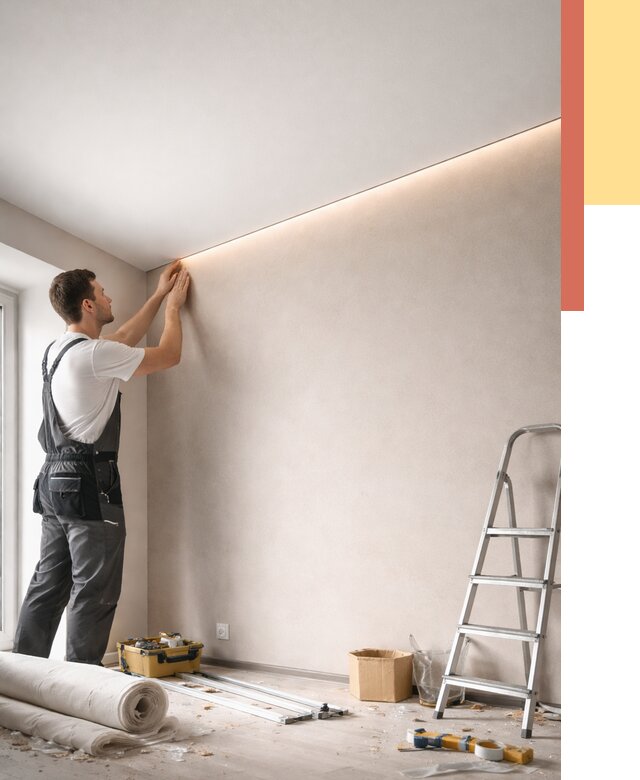 Теневые натяжные потолки в Тамбове от 8326 руб. под ключ | ОТДЕЛОЧНИК-Тмб