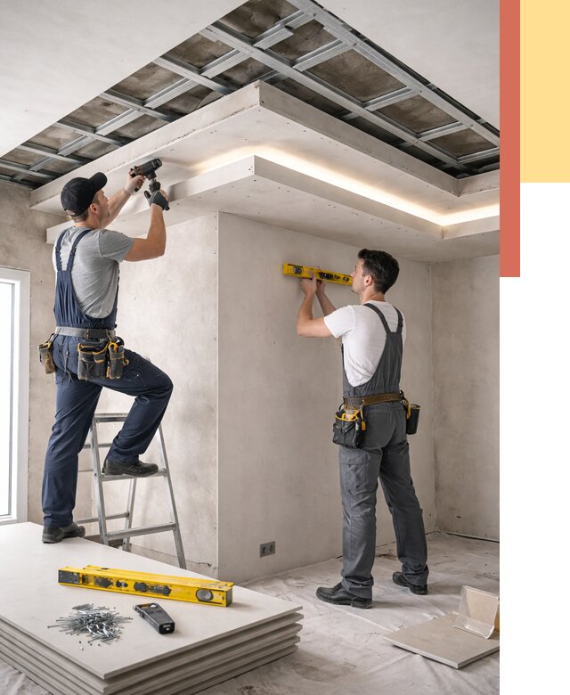 Двухуровневый потолок из гипсокартона в Тамбове от 1472 руб. под ключ | ОТДЕЛОЧНИК-Тмб