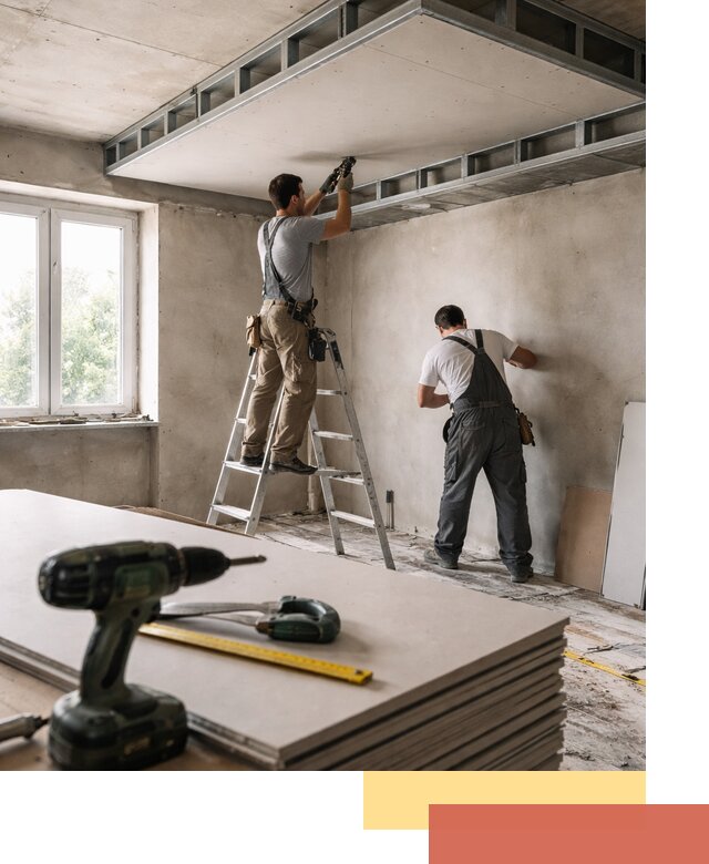 Двухуровневый потолок из гипсокартона в Тамбове