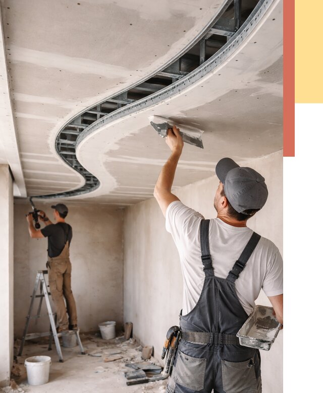 Криволинейный потолок из гипсокартона в Тамбове от 2132 руб./м2 | ОТДЕЛОЧНИК-Тмб