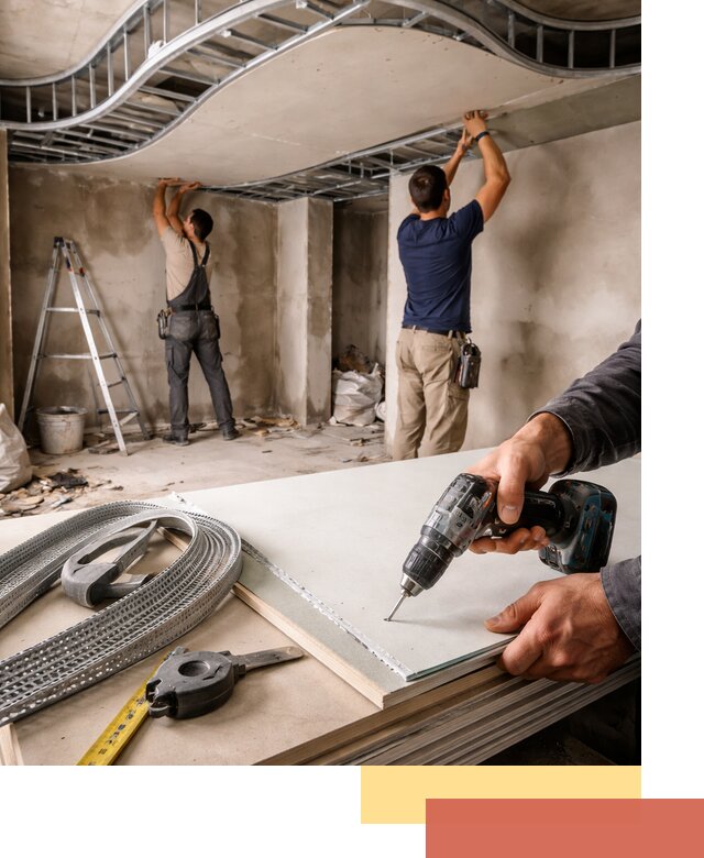 Криволинейный потолок из гипсокартона в Тамбове — монтаж и отделка