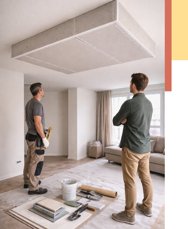 Короб на потолке из гипсокартона в Тамбове от 2234 руб. — монтаж и услуги под ключ | ОТДЕЛОЧНИК-Тмб