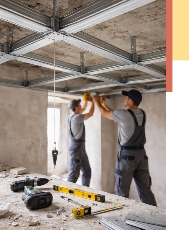 Монтаж каркаса потолка из профиля в Тамбове от 4569 руб. — услуги ОТДЕЛОЧНИК-Тмб