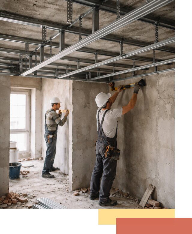 Монтаж каркаса потолка из профильного профиля в Тамбове