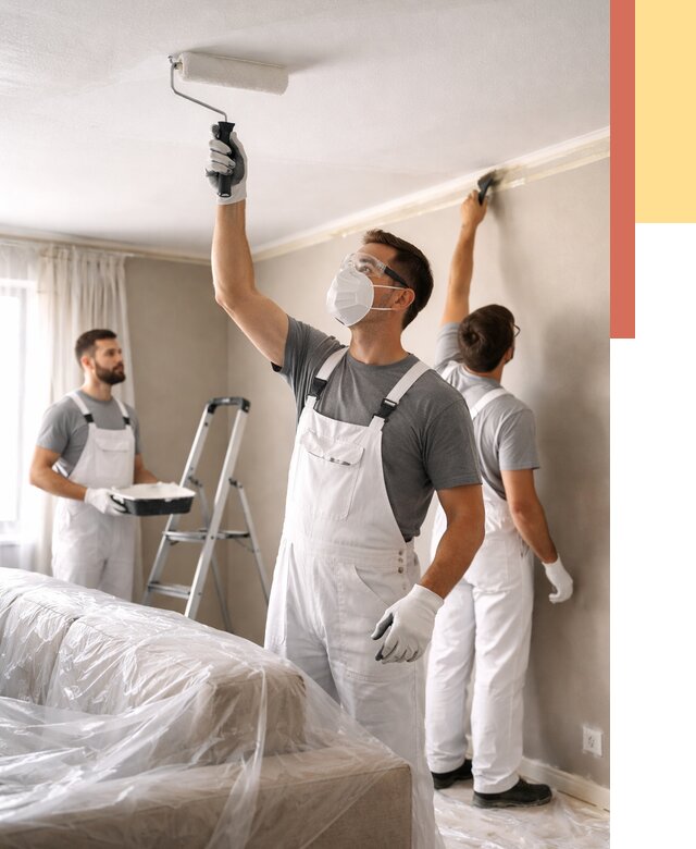 Покраска потолка водоэмельсионной краской в Тамбове от 2234 руб/м² — услуги под ключ | ОТДЕЛОЧНИК-Тмб