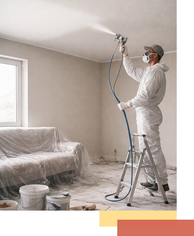 Покраска потолка краскопультом в Тамбове быстро и качественно