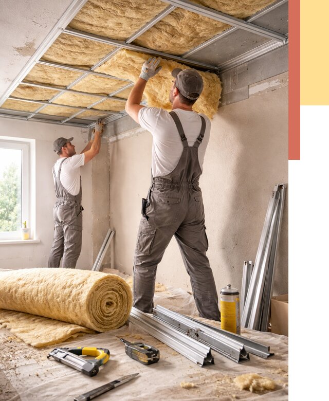 Утепление потолка в Тамбове от 7311 руб/м2 — недорого, быстро, под ключ | ОТДЕЛОЧНИК-Тмб