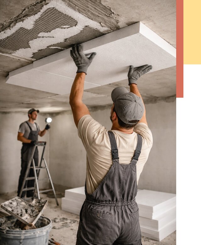 Утепление потолка пенопластом в Тамбове от 4569 руб/м2 — недорого и быстро | ОТДЕЛОЧНИК-Тмб